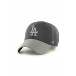 Kapa s šiltom 47brand MLB Los Angeles Dodgers siva barva - siva. Kapa s šiltom vrste baseball iz kolekcije 47brand. Model izdelan iz tkanine z nalepko.