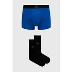 Boksarice in nogavice Tommy Hilfiger moški - modra. Komplet boksaric in nogavic iz kolekcije Tommy Hilfiger.