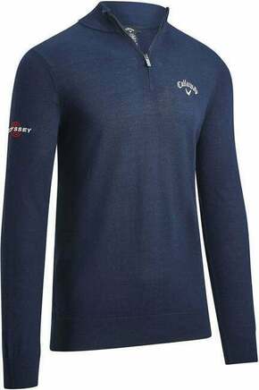 Callaway 1/4 Blended Mens Merino Sweater Navy Blue S
