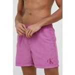 Kopalne kratke hlače Calvin Klein roza barva - vijolična. Kopalne kratke hlače iz kolekcije Calvin Klein. Model izdelan iz enobarvnega materiala. Izjemno zračen, udoben material.