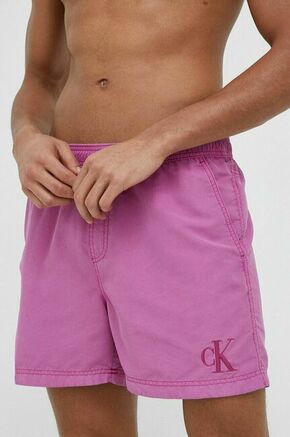 Kopalne kratke hlače Calvin Klein roza barva - vijolična. Kopalne kratke hlače iz kolekcije Calvin Klein. Model izdelan iz enobarvnega materiala. Izjemno zračen