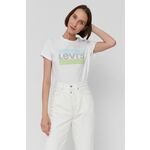 T-shirt Levi's ženski, bela barva - bela. T-shirt iz kolekcije Levi's. Model izdelan iz tanke, rahlo elastične pletenine.