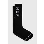 Nogavice HUF moško, črna barva - črna. Visoke nogavice iz kolekcije HUF. Model izdelan iz elastičnega materiala.