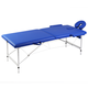 vidaXL Sklopivi masažni stol s aluminijskim okvirom, 2 zone, plavi