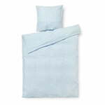 Belo in svetlo modro krep posteljno perilo za enojno posteljo 140x200 cm Bæk&amp;Bølge - JUNA