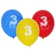 WEBHIDDENBRAND Napihljiv balon 30 cm - komplet 5 balonov s številko 3