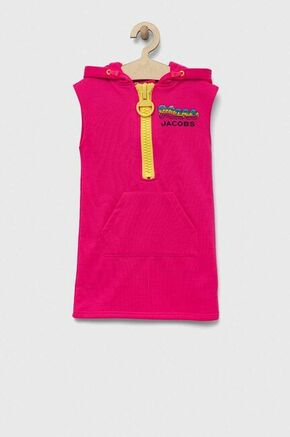 Otroška obleka Marc Jacobs roza barva - roza. Otroški obleka iz kolekcije Marc Jacobs. Model izdelan iz rahlo elastične pletenine. Zaradi vsebnosti poliestra je tkanina bolj odporna na gubanje.