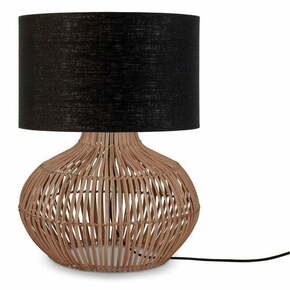 Črna/naravna namizna svetilka s tekstilnim senčnikom (višina 48 cm) Kalahari – Good&amp;Mojo