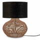 Črna/naravna namizna svetilka s tekstilnim senčnikom (višina 48 cm) Kalahari – Good&amp;Mojo