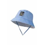 Otroški bombažni klobuk Jamiks BARRY - modra. Otroški klobuk iz kolekcije Jamiks. Model z ozkim robom, izdelan iz materiala z nalepko.