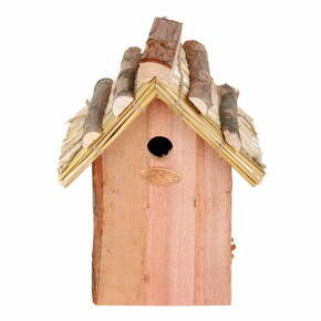 Ptičja hišica iz jelovega lesa s slamnato streho Esschert Design Antik