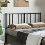 Greatstore Kovinsko posteljno vzglavje črno 140 cm