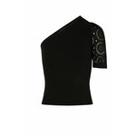 Majica Morgan MABELA ženska, črna barva, MABELA - črna. Majica iz kolekcije Morgan izdelana iz kombinacija dveh različnih materialov. Material z optimalno elastičnostjo zagotavlja popolno svobodo gibanja.