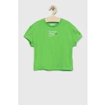 Otroška bombažna kratka majica Tommy Hilfiger zelena barva - zelena. Otroški Lahkotna kratka majica iz kolekcije Tommy Hilfiger. Model izdelan iz tanke, elastične pletenine. Izjemno udoben material.