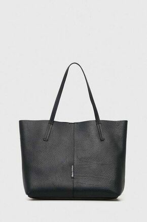 Usnjena torbica Marc O'Polo črna barva - črna. Velika torbica iz kolekcije Marc O'Polo. Model na zapenjanje