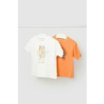 Otroška bombažna majica Mayoral 2-pack oranžna barva - oranžna. Kratka majica za dojenčka iz kolekcije Mayoral. Model izdelan iz udobne pletenine.