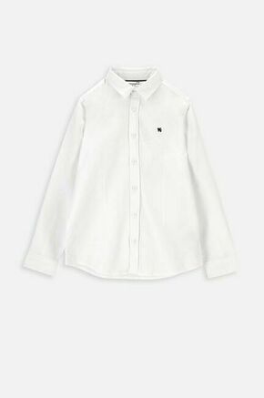 Otroška bombažna srajca Coccodrillo bela barva - bela. Otroški srajca iz kolekcije Coccodrillo