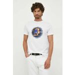 Bombažna kratka majica Karl Lagerfeld moški, bela barva - bela. Kratka majica iz kolekcije Karl Lagerfeld, izdelana iz tanke, elastične pletenine. Model iz izjemno udobne bombažne tkanine.