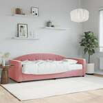 vidaXL Dnevna postelja z vzmetnico roza 80x200 cm žamet