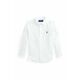 Otroška lanena srajca Polo Ralph Lauren bela barva - bela. Otroška srajca iz kolekcije Polo Ralph Lauren. Model izdelan iz enobarvnega materiala.