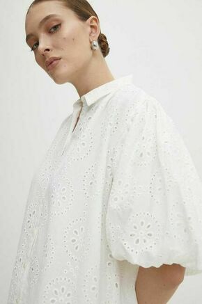 Bombažna obleka Answear Lab bela barva - bela. Obleka iz kolekcije Answear Lab. Model izdelan iz tkanine