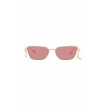 Sončna očala Emporio Armani ženski, roza barva - roza. Sončna očala iz kolekcije Emporio Armani. Model z enobarvnimi stekli in okvirji iz kovine. Ima filter UV 400.