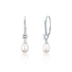 JwL Luxury Pearls Luksuzni srebrni uhani s pravimi biseri JL0717