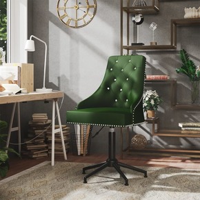Vidaxl Vrtljiv pisarniški stol temno zelen žamet
