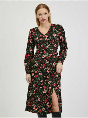 Orsay Červeno-černé dámské květované šaty ORSAY 38