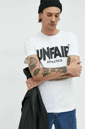 Bombažna kratka majica Unfair Athletics bela barva - bela. Kratka majica iz kolekcije Unfair Athletics. Model izdelan iz tanke