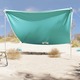 vidaXL Nadstrešek za plažo s sidrišči iz peska zelena 304x300 cm