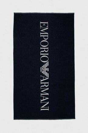 Bombažna brisača Emporio Armani Underwear mornarsko modra barva - mornarsko modra. Velika brisača iz kolekcije Emporio Armani Underwear. Model izdelan iz vzorčastega materiala.