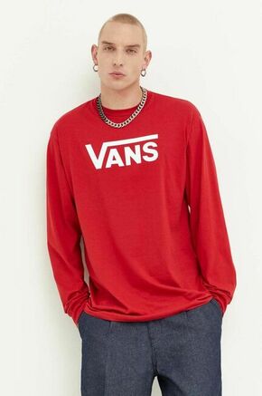 Bombažna majica z dolgimi rokavi Vans rdeča barva - rdeča. Majica z dolgimi rokavi iz kolekcije Vans. Model izdelan iz pletenine