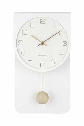 Karlsson stenska ura - bela. Stenska ura iz kolekcije Karlsson. Model izdelan iz lesa.