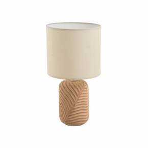 Opečnato oranžna/kremno bela namizna svetilka s tekstilnim senčilom (višina 39 cm) – Casa Selección
