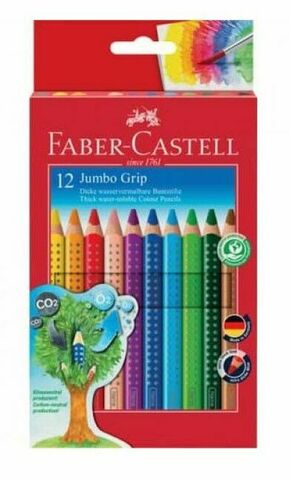 Faber-Castell Jumbo Grip trikotni komplet barvnih svinčnikov z šilcem