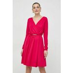 Obleka Twinset roza barva - roza. Obleka iz kolekcije Twinset. Model izdelan iz elastične pletenine. Poliester zagotavlja večjo odpornost na gubanje.
