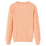 vidaXL Otroški pulover pleten živo oranžen 140