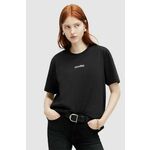 Bombažna kratka majica AllSaints FORTUNA ženska, črna barva - črna. Kratka majica iz kolekcije AllSaints. Model izdelan iz bombažne pletenine.