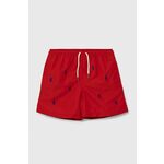 Otroške kopalne kratke hlače Polo Ralph Lauren rdeča barva - rdeča. Otroški kopalne kratke hlače iz kolekcije Polo Ralph Lauren. Model izdelan iz vzorčastega materiala.