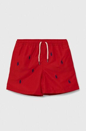 Otroške kopalne kratke hlače Polo Ralph Lauren rdeča barva - rdeča. Otroški kopalne kratke hlače iz kolekcije Polo Ralph Lauren. Model izdelan iz vzorčastega materiala.