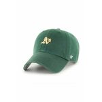 Kapa s šiltom 47 brand MLB Oakland Athletics zelena barva, B-BSRNR18GWS-DGC - zelena. Kapa s šiltom vrste baseball iz kolekcije 47 brand. Model izdelan iz pletenine z nalepko.
