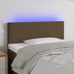 Greatstore LED posteljno vzglavje temno rjavo 90x5x78/88 cm blago