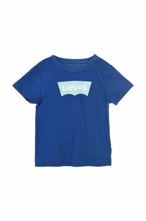 Otroška kratka majica Levi's - modra. Otroške kratka majica iz kolekcije Levi's. Model izdelan iz tanke