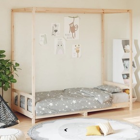 VidaXL Otroški posteljni okvir 90x190 cm trdna borovina