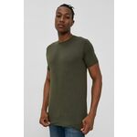 T-shirt !SOLID moški, zelena barva - zelena. T-shirt iz kolekcije !SOLID. Model izdelan iz tanke, rahlo elastične pletenine.
