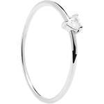 PDPAOLA Minimalistični srebrni prstan s srcem Belo srce Silver AN02-223 (Obseg 56 mm) srebro 925/1000