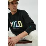 Bluza Polo Ralph Lauren moška, črna barva - črna. Mikica iz kolekcije Polo Ralph Lauren. Model izdelan iz pletenine z nalepko.