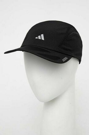 Kapa s šiltom adidas črna barva - črna. Kapa s šiltom iz kolekcije adidas. Model izdelan iz materiala
