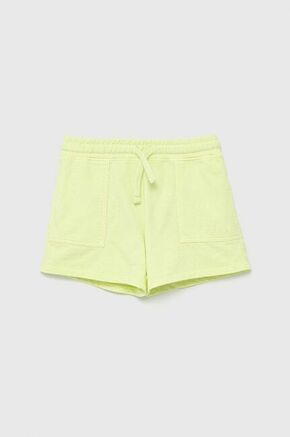 Otroške bombažne kratke hlače Guess rumena barva - rumena. Otroški kratke hlače iz kolekcije Guess. Model izdelan iz pletenine.